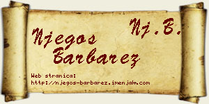 Njegoš Barbarez vizit kartica